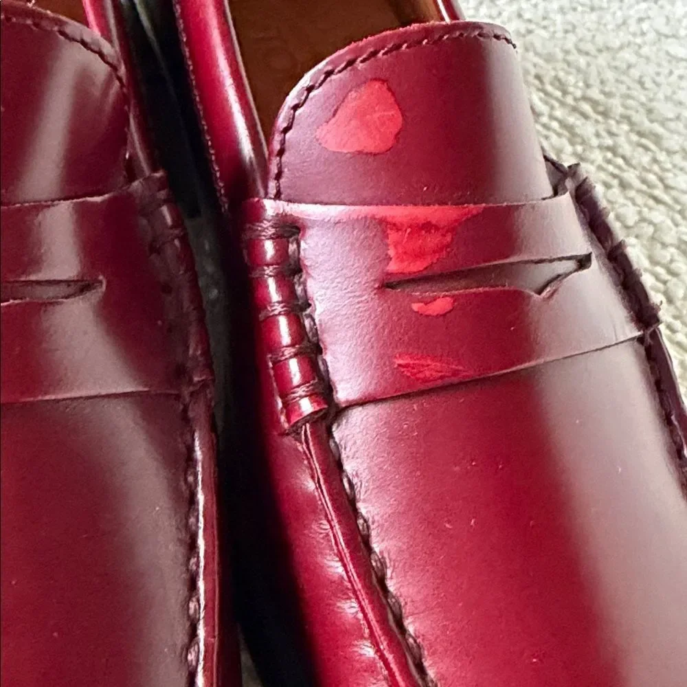 Tod’s Junior Penny Loafers Burgundy Leather Kids EU 31 Classic Dress Shoes